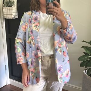 Re:named Floral Open Front Floral Blazer. Size S